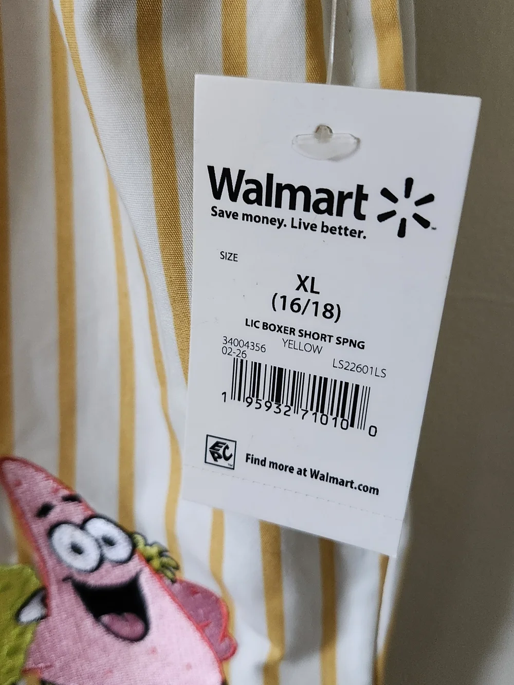 Nickelodeon White and Yellow Striped Women Shorts with SpongeBob & Patrick